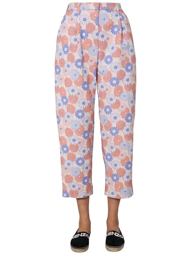 flower pattern cropped pants pink - KENZO - BALAAN 2