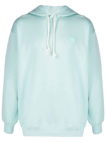 Studios Face Patch Hooded Top Light Blue - ACNE STUDIOS - BALAAN.