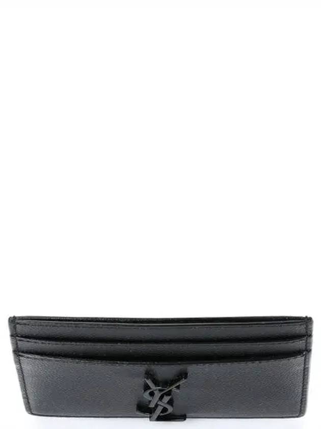 Monogram Caviar Leather Card Wallet Black - SAINT LAURENT - BALAAN 5