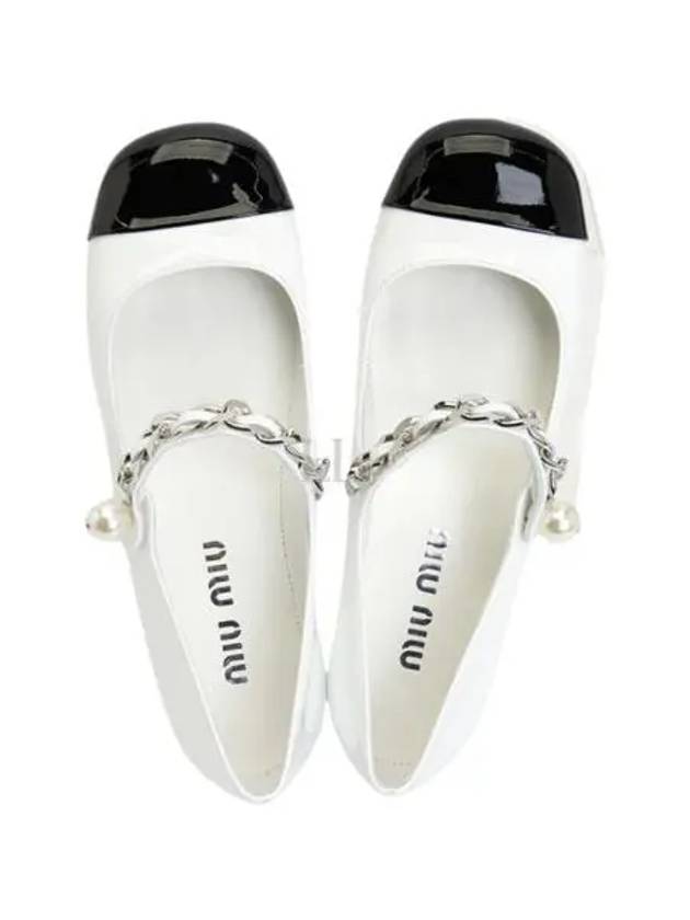 Patent Leather Ballerina Black White - MIU MIU - BALAAN 2