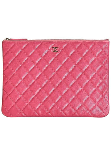 Classic Caviar Clutch Bag Medium Pink Gold A82545 - CHANEL - BALAAN 1