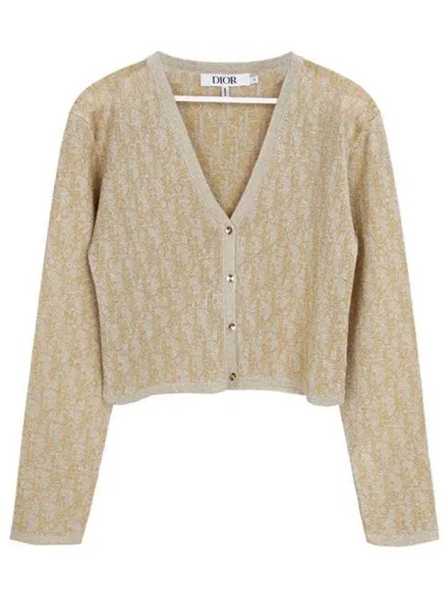 KIDS Metallic Gold Pullover Cardigan 4SBM14CARU Y296 1209326 - DIOR - BALAAN 1