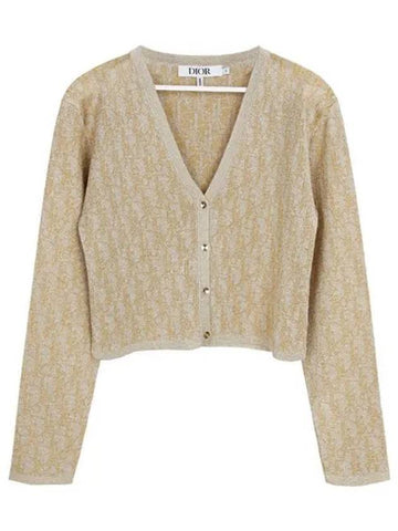 KIDS Metallic Gold Pullover Cardigan 4SBM14CARU Y296 1209326 - DIOR - BALAAN 1