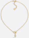 CD Navy Necklace Gold Finish Metal Silver Tone Crystal - DIOR - BALAAN 4