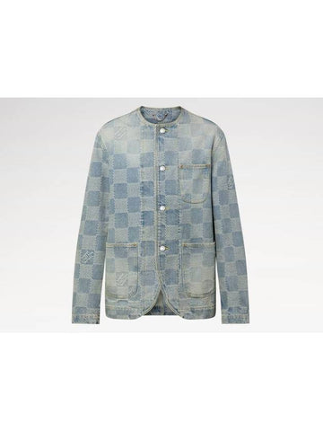 1AGHUC Damier Denim 3D Chic Jacket - LOUIS VUITTON - BALAAN 1