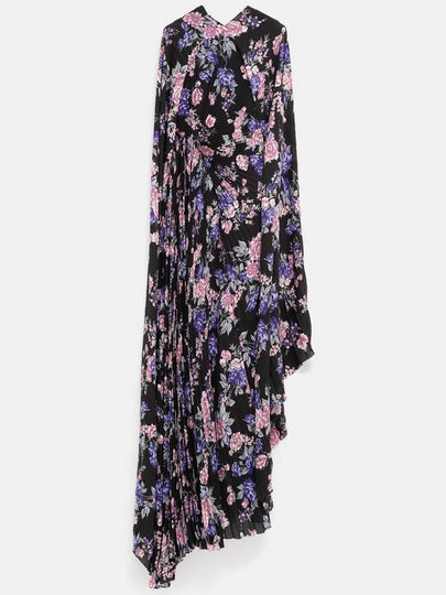 pleated jersey dress WITH floral print 790632TQL345261 B0651113003 - BALENCIAGA - BALAAN 2