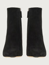 Women's Point Toe Suede Zipper Middle Boot Heels Black - SALVATORE FERRAGAMO - BALAAN 3