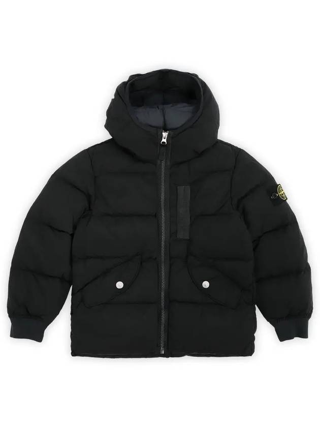 Kids Wappen Patch Down Hooded Padding Black - STONE ISLAND - BALAAN 3