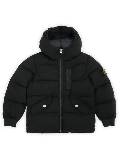 Kids Wappen Patch Down Hooded Padding Black - STONE ISLAND - BALAAN 2