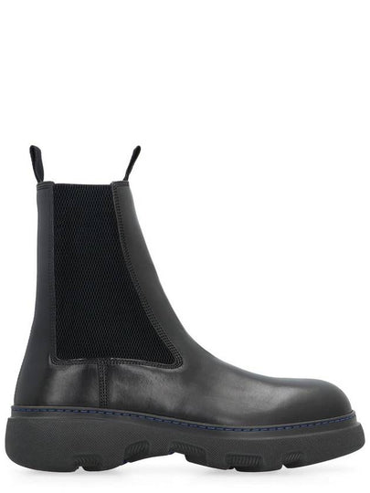 Leather Chelsea Boots Black - BURBERRY - BALAAN 2