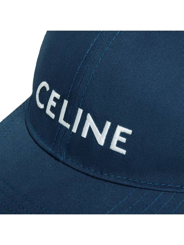 Embroidered Logo Cotton Ball Cap Navy - CELINE - BALAAN 6