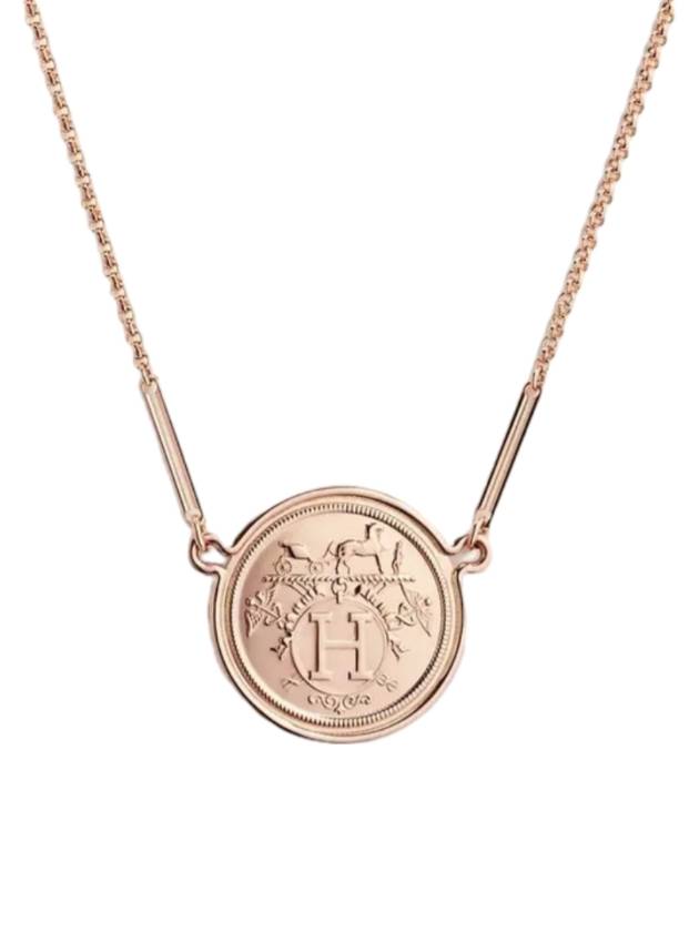 Ex Libris Pendant Necklace Rose Gold - HERMES - BALAAN 1