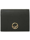 compact leather bifold wallet black - FENDI - BALAAN 3