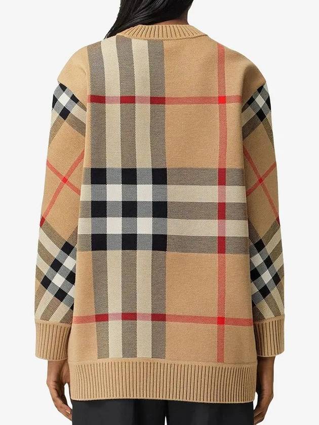 Check Technical Jacquard Wool Knit Top Beige - BURBERRY - BALAAN 5