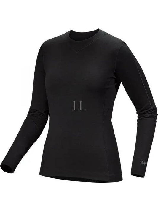 Women's Rho Merino Wool LS Crew Long Sleeve T-Shirt Black - ARC'TERYX - BALAAN 2