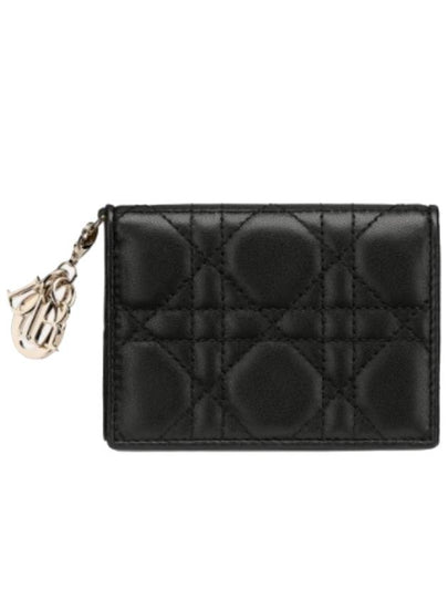 Lady Dior Bloom Flap Card Wallet Black - DIOR - BALAAN 2