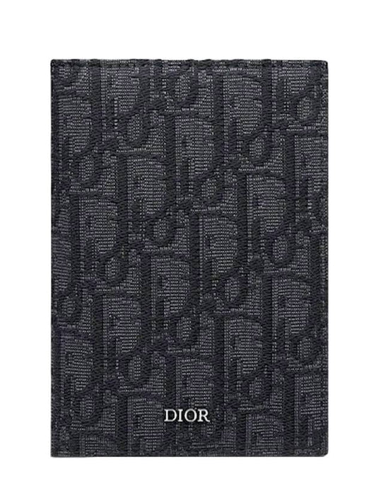 Oblique jacquard passport wallet black - DIOR - BALAAN 1