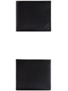 Triangle Logo Saffiano Half Wallet Black - PRADA - BALAAN 5