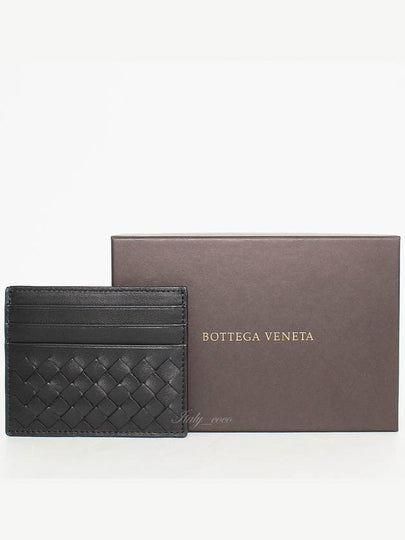 Intrecciato Weaving Card Wallet Black - BOTTEGA VENETA - BALAAN 2