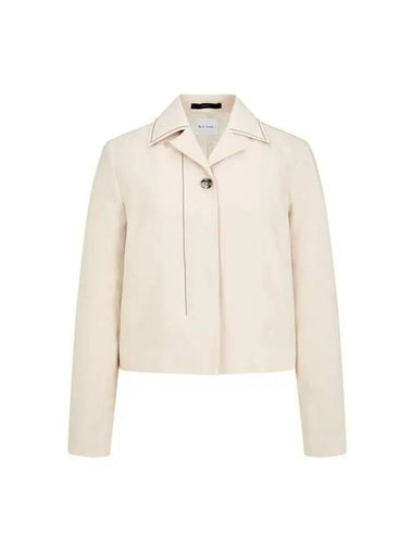 Women s Cropped Stitch Linen Jacket Beige 270507 - PAUL SMITH - BALAAN 1