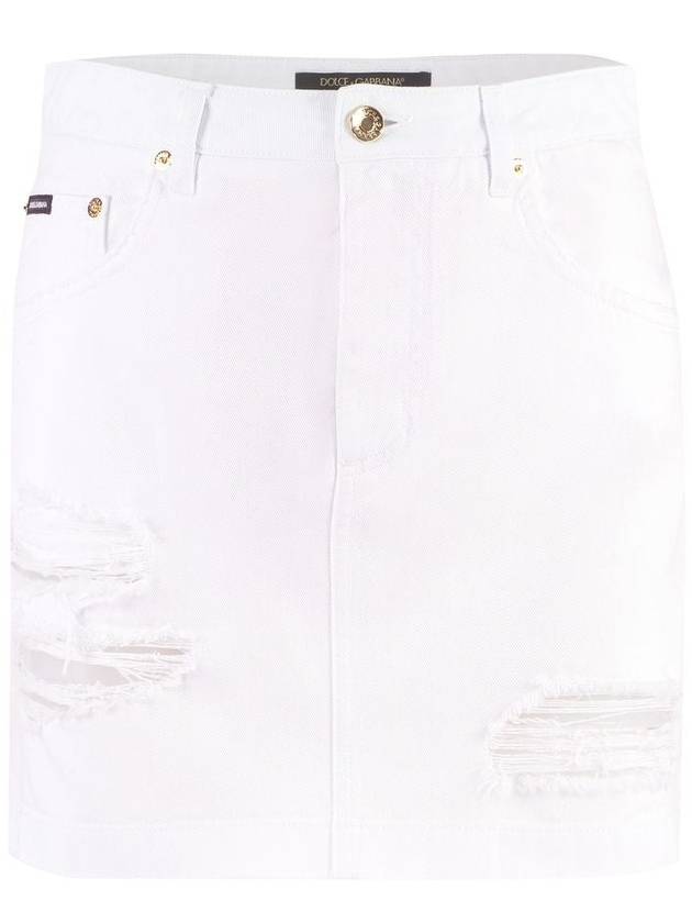 Short Skirt F4CPKDG8JQ6 S9001 WHITE - DOLCE&GABBANA - BALAAN 2