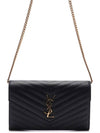 Monogram Matelasse Chain Shoulder Bag Black - SAINT LAURENT - BALAAN 3