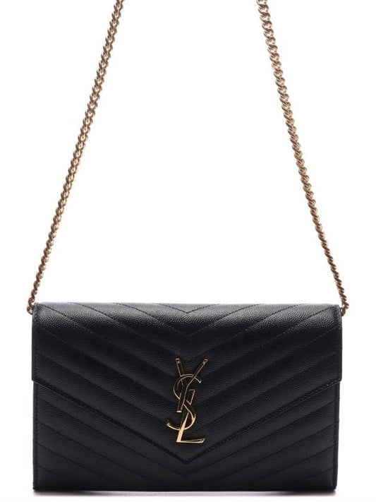 Monogram Matelasse Chain Shoulder Bag Black - SAINT LAURENT - BALAAN 2