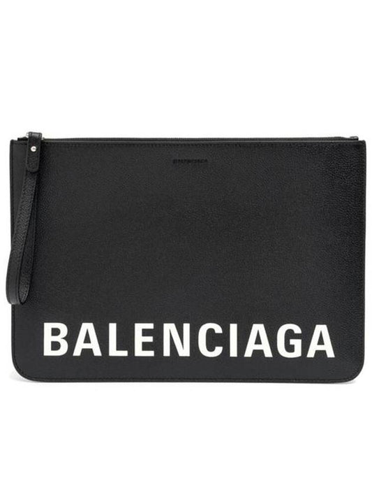 Logo Strap Clutch Bag Black - BALENCIAGA - BALAAN 2