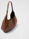 Topstitching Triangle Logo Large Leather Shoulder Bag Brown - PRADA - BALAAN 3