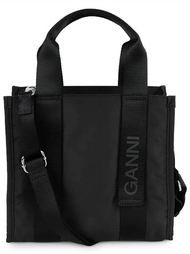 Recycle Tech Small Tote Bag Black - GANNI - BALAAN 3