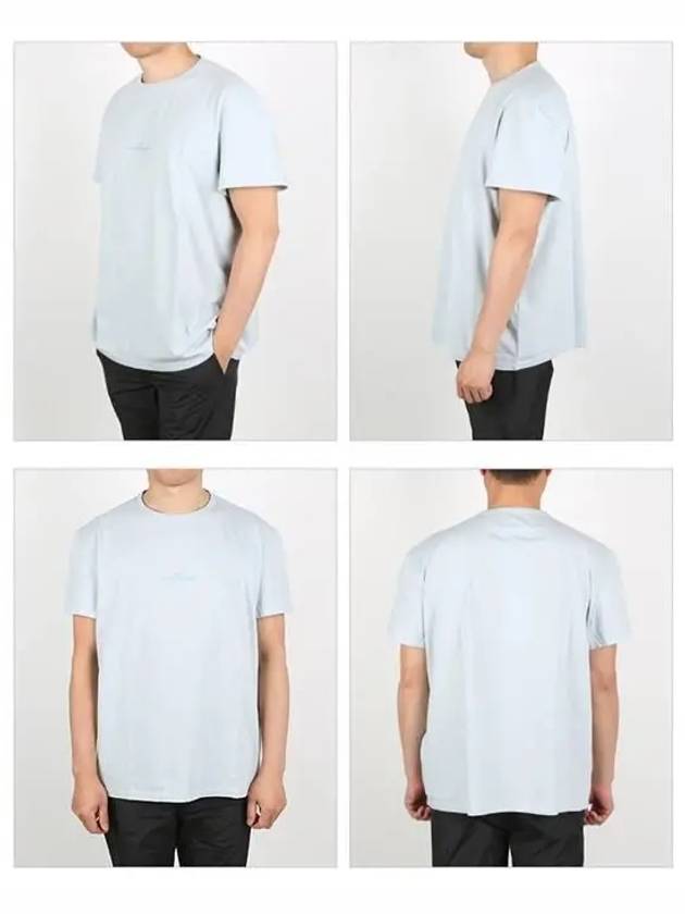 Reverse Logo Jersey Short Sleeve T Shirt Sky Blue - MAISON MARGIELA - BALAAN.