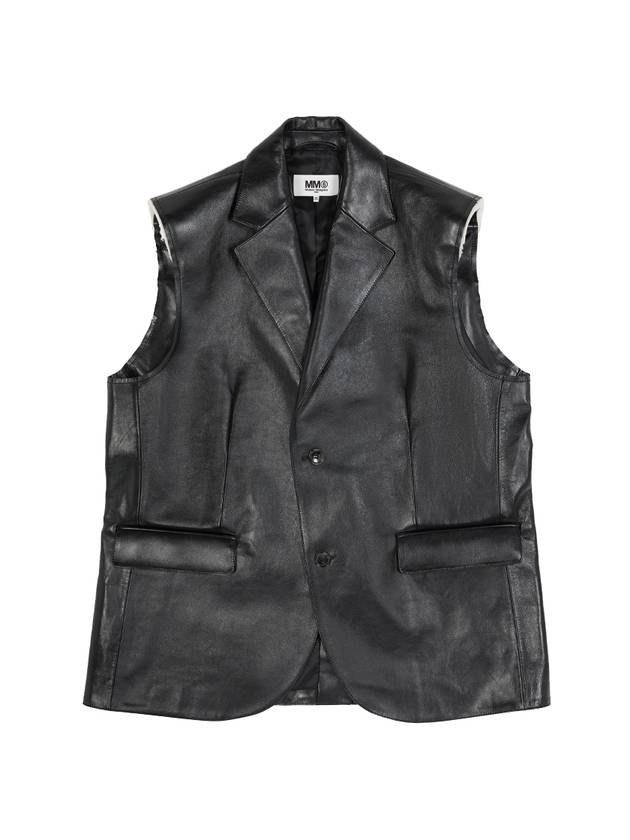 MM6 Men's Leather Vest Black - MAISON MARGIELA - BALAAN 1