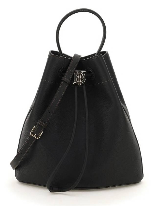 Small Grainy Leather TB Bucket Bag Black - BURBERRY - BALAAN 2