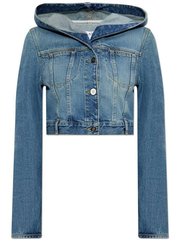 Alaïa Denim Jacket With Hood, Women's, Blue - ALAIA - BALAAN 1