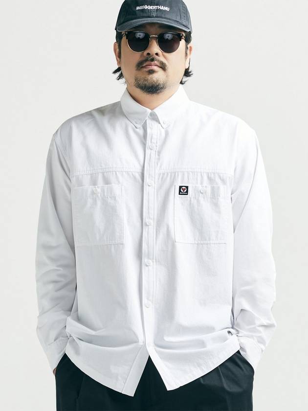 W&P Denim Long Sleeve Shirt White - BOOVOOM - BALAAN 1