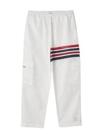 Military ripstop mesh diagonal packable pants white - THOM BROWNE - BALAAN 1