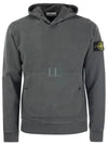 Snap Brushed Cotton Fleece Hoodie Lead Grey - STONE ISLAND - BALAAN 2