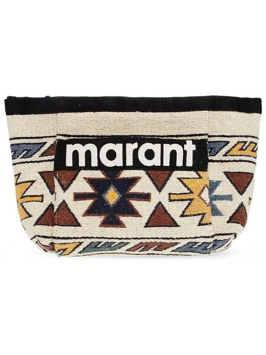 Fwoden Geometric Pattern Pouch Bag Beige - ISABEL MARANT - BALAAN 2