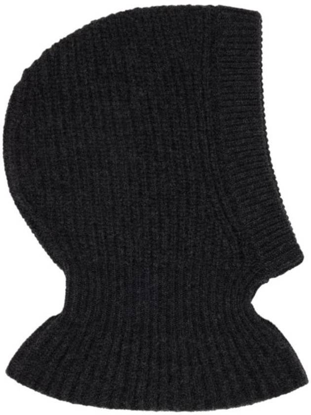 Lambswool Ribbed Knit Balaclava Anthracite Melange - LEMAIRE - BALAAN 1