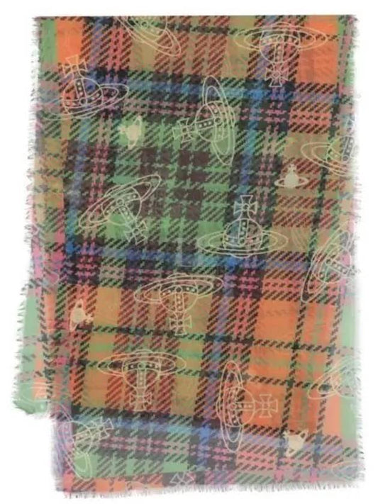 ORB Mac Andy Wrap Check Wool Silk Scarf - VIVIENNE WESTWOOD - BALAAN 2