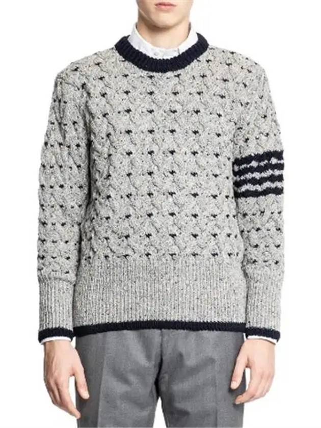 4 Bar Cable Knit Top Grey - THOM BROWNE - BALAAN 2