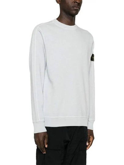 Garment Dyed Malfile Crewneck Sweatshirt Sky Blue - STONE ISLAND - BALAAN 2