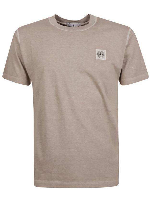 Pisato Effect Logo Patch Short Sleeve T-Shirt Dove Grey - STONE ISLAND - BALAAN 2