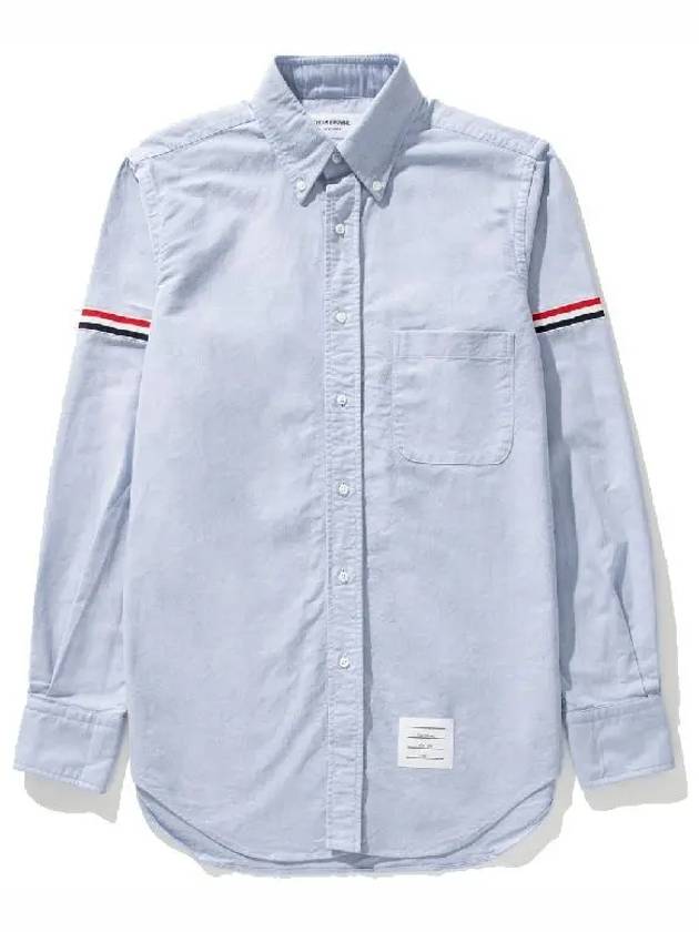 Oxford Striped Grosgrain Armband Classic Long Sleeve Shirt Light Blue - THOM BROWNE - BALAAN 2