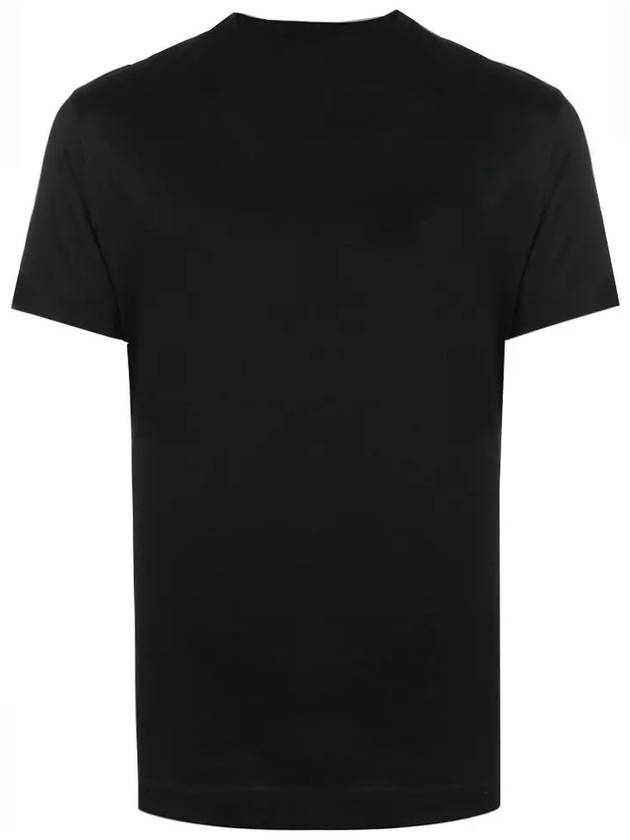 Logo Embroidery Short Sleeve T Shirt Black - EMPORIO ARMANI - BALAAN 4