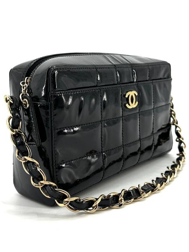 Patent chocolate bar camera bag shoulder - CHANEL - BALAAN 4