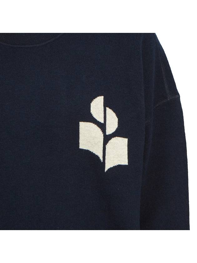 Ateley Logo Cotton Sweatshirt Midnight - ISABEL MARANT - BALAAN 9