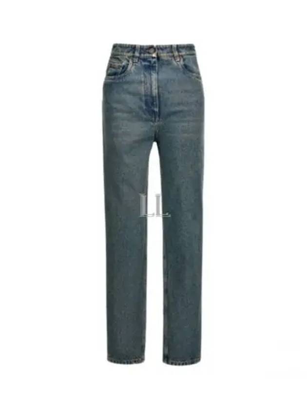 5 Pocket Denim Straight Jeans Medium Blue - PRADA - BALAAN 2