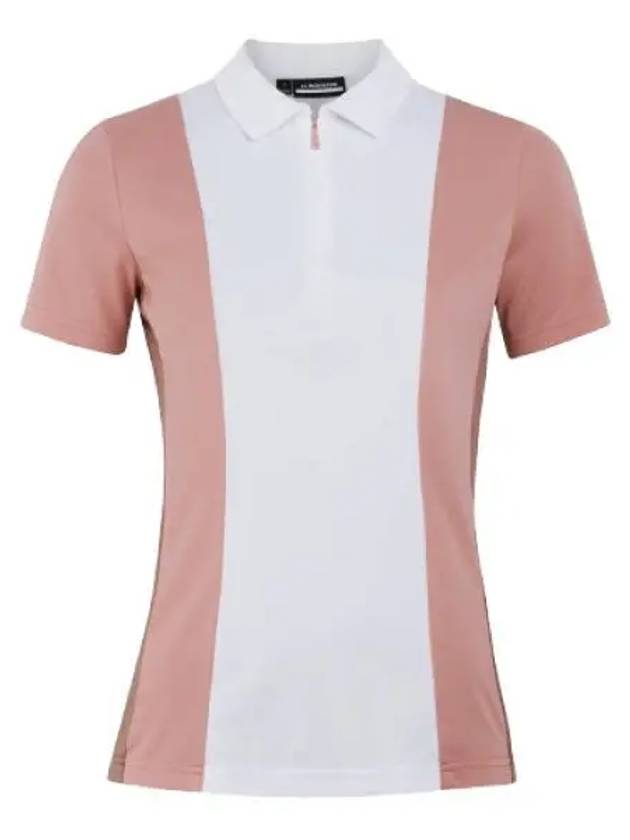 Women's Evelina Golf Polo Shirt Strawberry Ice - J.LINDEBERG - BALAAN 2