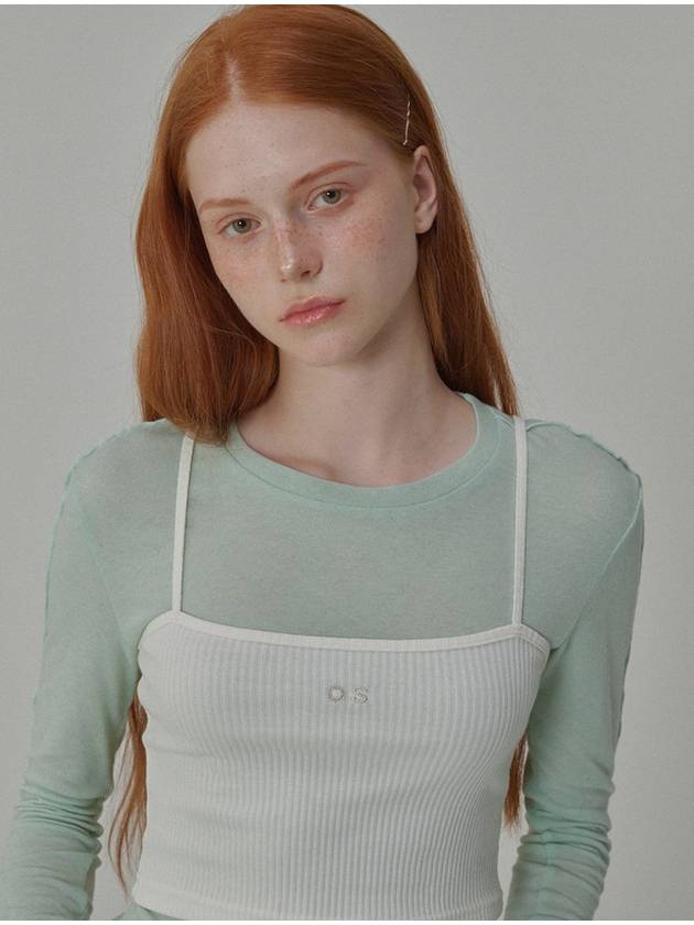 See Through Wool Jersey T shirt Mint - OPENING SUNSHINE - BALAAN 4